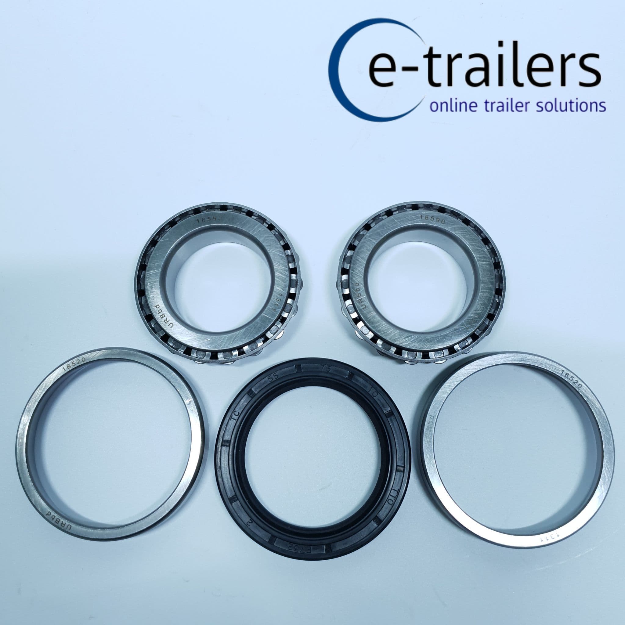 2x 18590 18520 WHEEL BEARINGS +SEAL 43x75x10 IFOR WILLIAMS P0001 P0002 ...